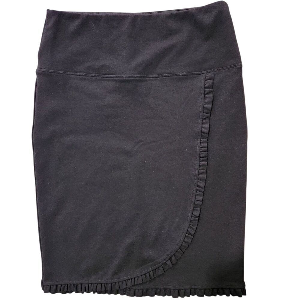 Athena Marie Womens Skirt Size Medium Black Stretch Ruffle Details Front.  New - Picture 6 of 11